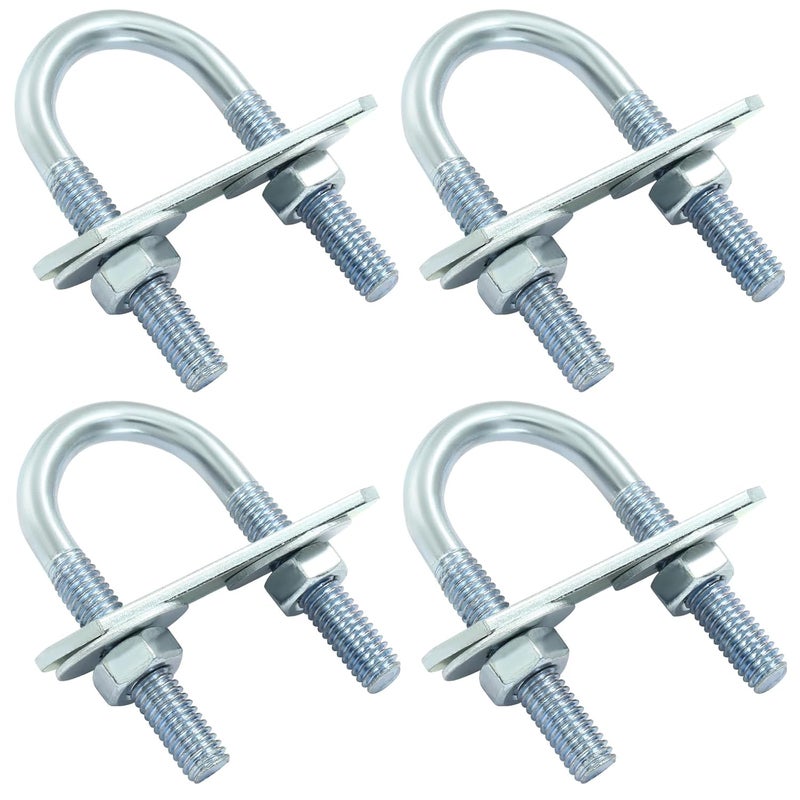 Moicstiy 4 Sets M6 U Bolts 3/4 Inch Wide, Round U-Bolts with Frame Plates, Nuts, and Washer, Zinc Plated Steel U Clamp for Trailers, Boats (20 mm x 50 mm - Image 5